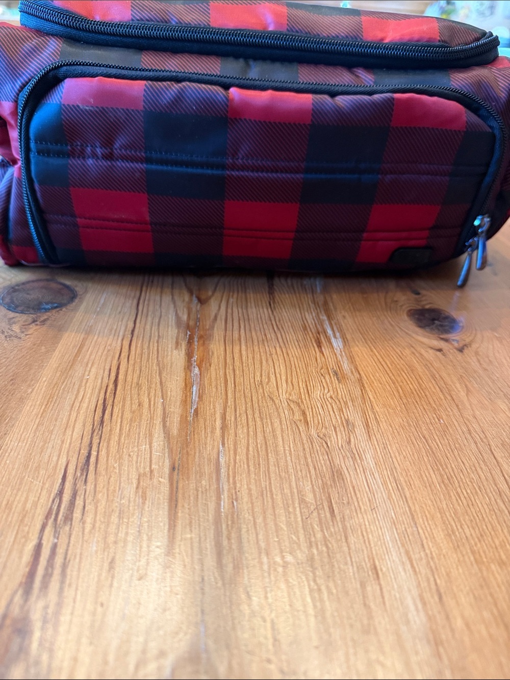 lug Red and Black Buffalo Plaid Cosmetic Travel Case